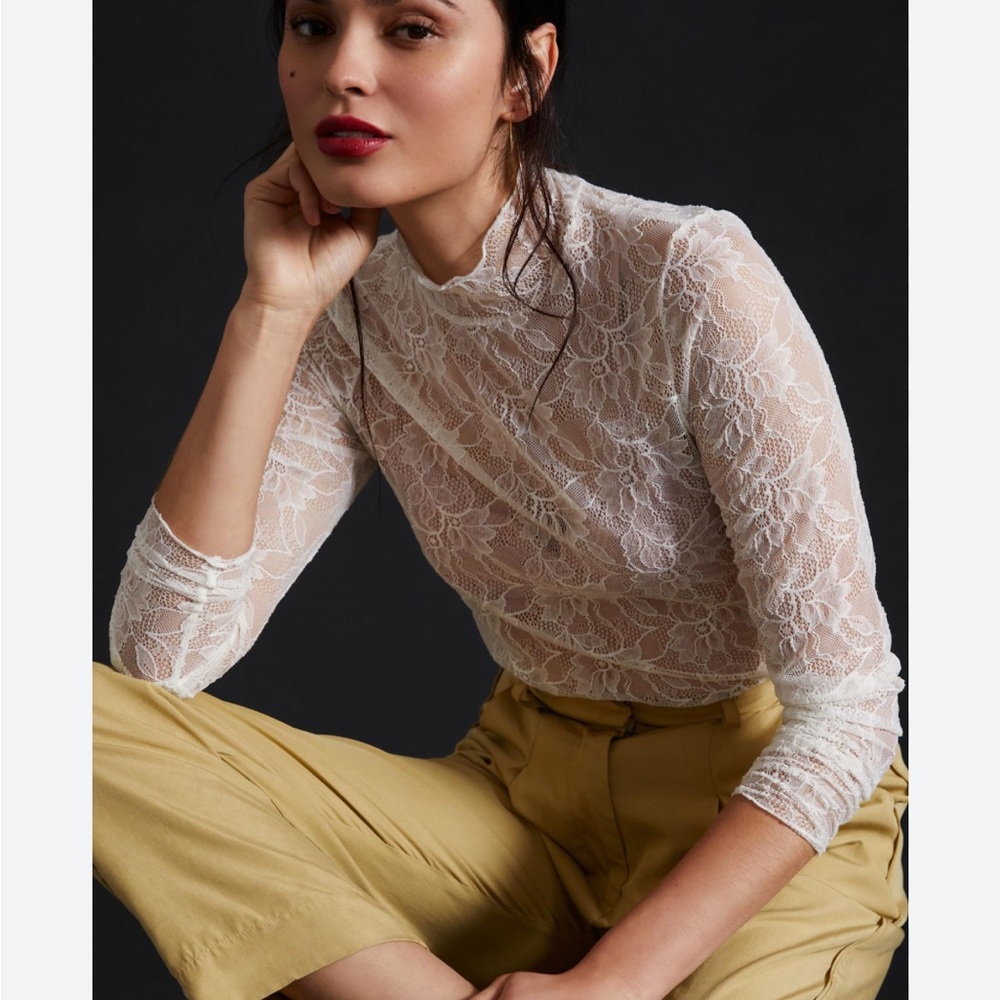 Anthropologie lace layering turtleneck